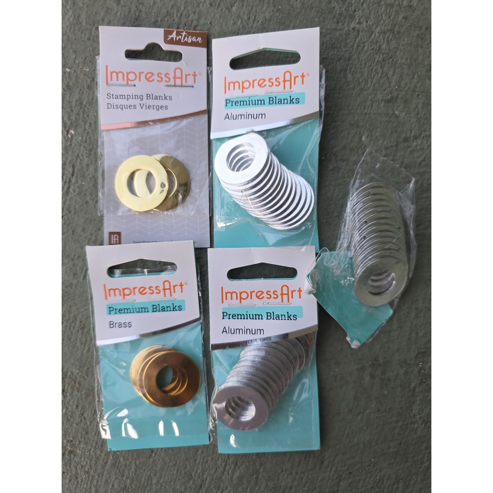 ImpressArt Metal Stamping Blanks Bundle Aluminum Brass Gold Plated Pewter W2